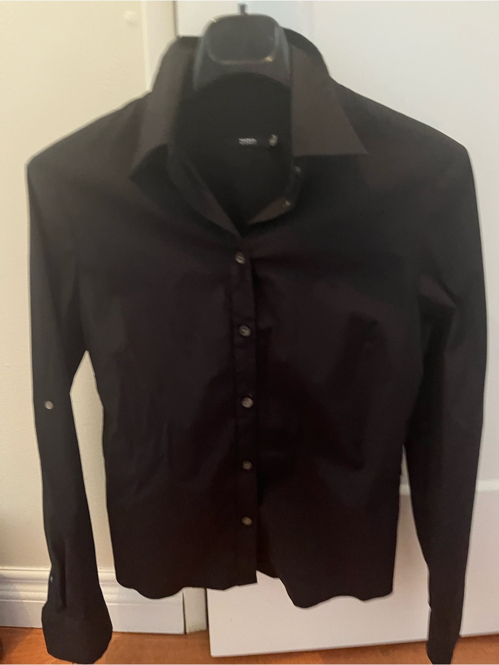 MARCS Black ladies stretch cotton dress shirt
